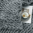 thumbnail image 4 of Sunyrisy Chunky Knit Throw Blanket, Luxury Soft Cozy Chenille Throw Blanket, Large Throw Bed Blanket for Couch, Sofa, Home Decor,Gift - Machine Washable (Beige 40x48 in), 4 of 6
