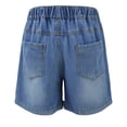 thumbnail image 6 of Cethrio Girls Denim Shorts Size 10-12, Summer School Elastic Waist Relaxed Fit Kids Jean Shorts Blue Size 10, 6 of 6