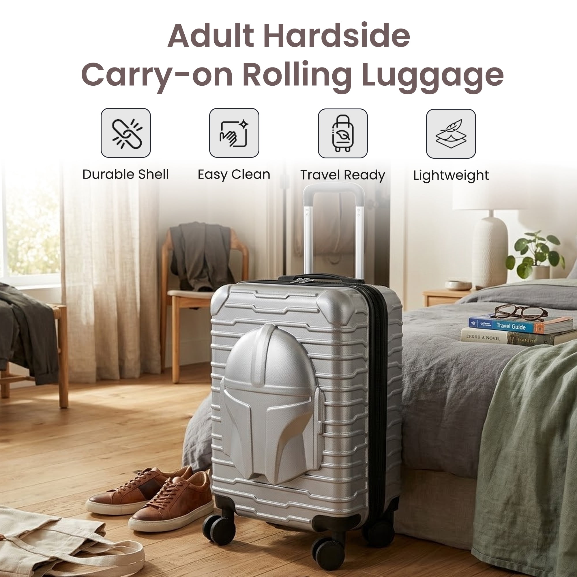 The Mandalorian Helmet Weatherproof 20" Rolling Luggage