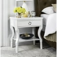 thumbnail image 3 of SAFAVIEH Alaia Modern Glam One Drawer Night Stand, White, 3 of 14