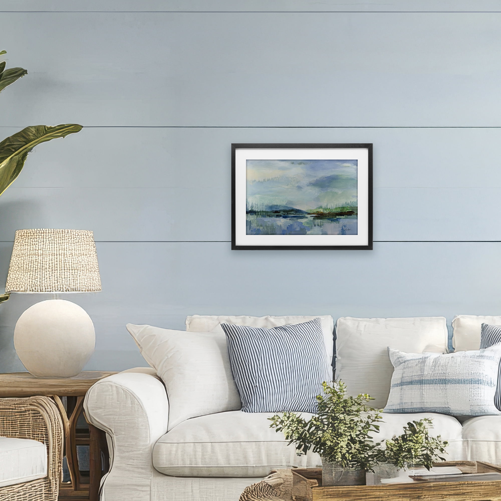 Stupell Industries Rain Over The Lagoon Black Framed Print Under Glass, design by Silvia Vassileva