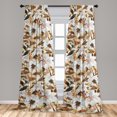 thumbnail image 2 of Botanical Window Curtains, Summer Nature Ornament Vintage Themed Aster Blossoms and Leaves, Lightweight Decor 2-Panel Set with Rod Pocket, Pair of - 28"x63", Cinnamon and Pale Khaki, by Ambesonne, 2 of 3