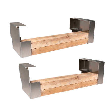 2 Pair Lightweight Aluminum Dunnage Racks for Flatbed Trailers - 20 x 15 Bolt-On Wood Holder for Gooseneck Trailers