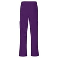 thumbnail image 5 of Active Uniforms Women's PETITE Scrub Set Breathable Cool Stretch Fabric Scrub Top and cargo Pant Set (Eggplant, Medium-Petite), 5 of 6