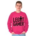 thumbnail image 4 of Legit Gamer Video Games Nerdy Geeky Men's Big & Tall Crewneck Sweatshirt Brisco Brands 2X, 4 of 5