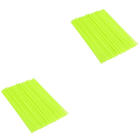 144-Piece Motorcycle Spoke Covers Kit for Motocross Dirt Bike Off-Road Wheels, Rim Wraps and Decor Protector in Light Yellow