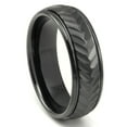 thumbnail image 1 of Titanium Kay Black Tungsten Carbide 8MM Chevron Newport Comfort Fit Mens Wedding Band Ring Sz 12.5, 1 of 4
