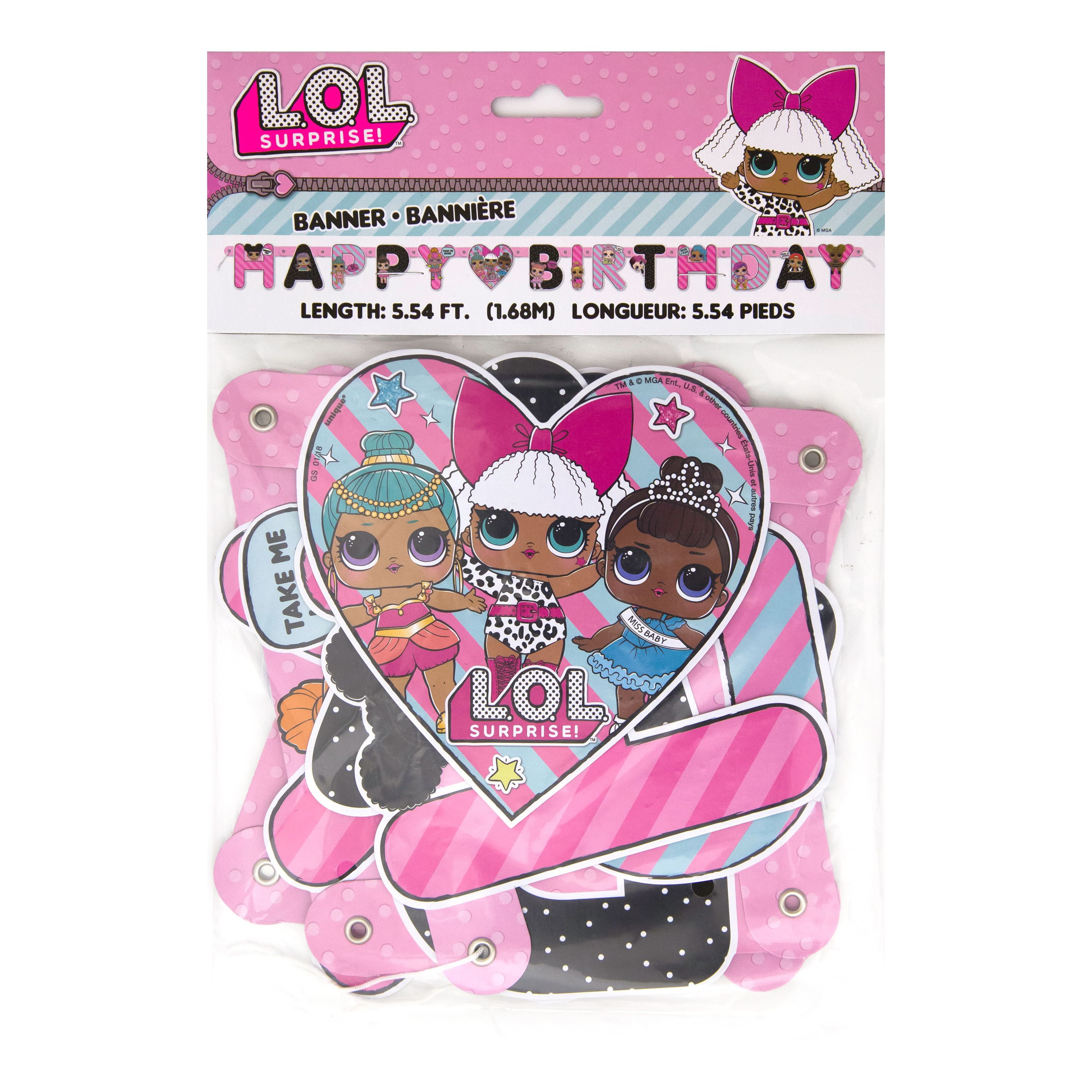 108cm*180cm Pink Table Cloth Dolls Happy Birthday Party LOL Surprise
