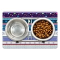 thumbnail image 1 of Striped Pet Mat for Food and Water, Horizontal Mixed Christmas Elements Design with Dots Snowflakes Stars Retro Image, Non-Slip Rubber Mat for Dogs and Cats, 18" X 12", by Ambesonne, 1 of 1
