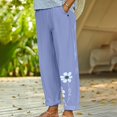 thumbnail image 5 of Heiheiup Dresses For Women 2024 Ladies' Solid Summer Cotton And Linen Loose Breathable Slacks, 5 of 5