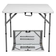 thumbnail image 3 of Matladin Outdoor Folding Table and Chairs Set, 34 inch, Folding Table with 4 Plastic Folding Chairs, Sturdy for Outdoor, Home, Kitchen, White, 5 Pieces Set, 3 of 5