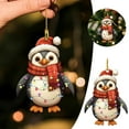 thumbnail image 2 of Acrylic Printed Cute Penguin Christmas Ornament 2025 Xmas Tree Ornaments Christmas Tree Hanging Decoration Penguin with Red Hat 2.5 in, 2 of 8