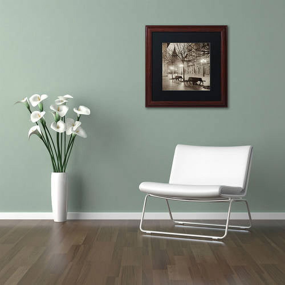 Trademark Fine Art "Oveido Cathedral Bancs II" Canvas Art by Alan Blaustein, Black Matte, Wood Frame