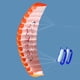 thumbnail image 5 of Cometa de surf de 1,4 metros con 2 bobinadoras y 30 metros de vuelo naranja, 5 of 9