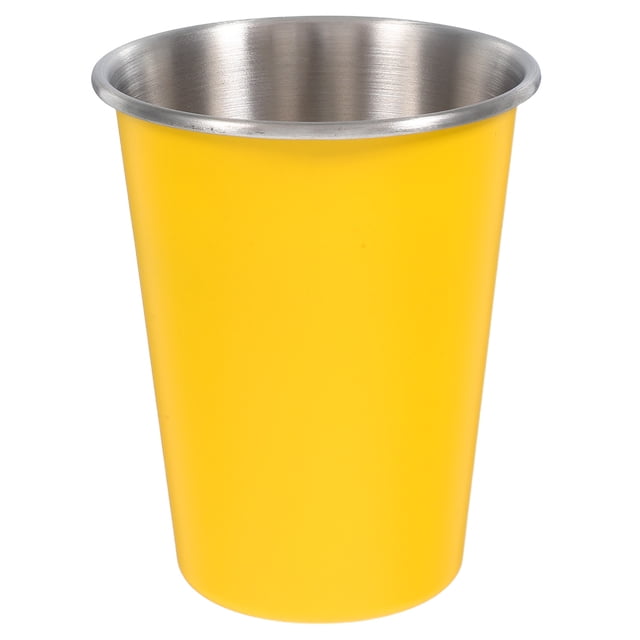 Gouttes de Pluie Rentrée des Classes Gobelet en Acier Inoxydable Jaune Gobelet d'Eau Chaude Boire Portable Usage Quotidien 1 Pcs