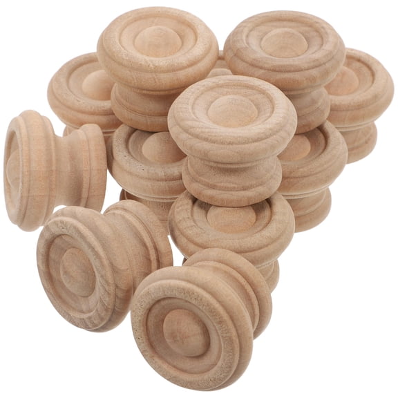 Homoyoyo 12Pcs Wood Drawer Pulls Mushroom-Shaped Handles for Drawers and Dressers Modern Simple Style Cabinet Hardware