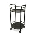 Atlantic Round Rolling Bar Cart, Black