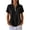 Black, variant on BOMYJESK Womens Plus Size Tops Short Sleeve Golf Polo Shirts Business Casual Collared Waffle Knit Tops Loose 1/4 Zipper T Shirts 2026 Summer Workout Blouses Outfits Saffron 3XL