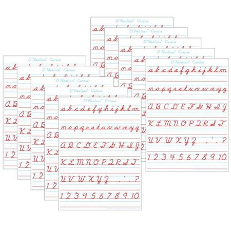 UPC: 0703185970105 | Ashley Productions DNealian Cursive Smart Poly Poster Mat – Pack of 10