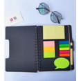 thumbnail image 1 of 2 Pieces Spiral Notebook Steno Business Notepad Wide Ruled Notebooks With Pen Holder And Sticky Notes Index Tabs Page Markers For School Office Business Travel, 180Sheets Totally (Black), 1 of 5