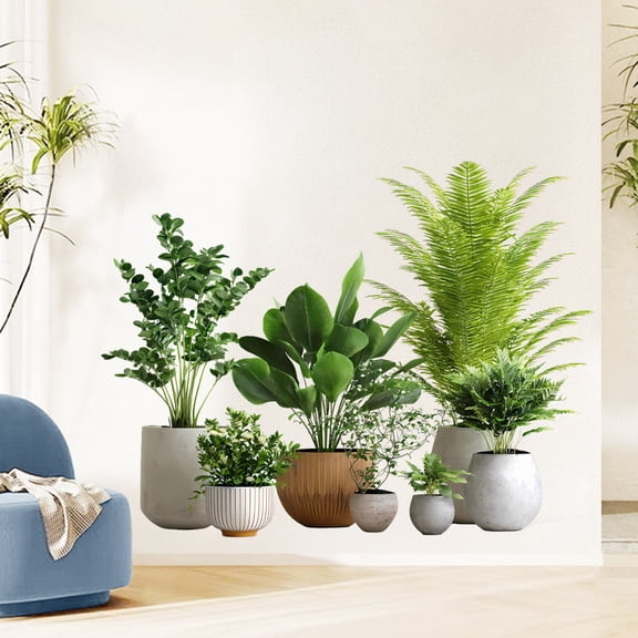 Green Plants Decals 16.5"x22.8" Potted Wall Stickers Vinyl Peel and Stick for Living Room Bedroom Office Wall Art Decor