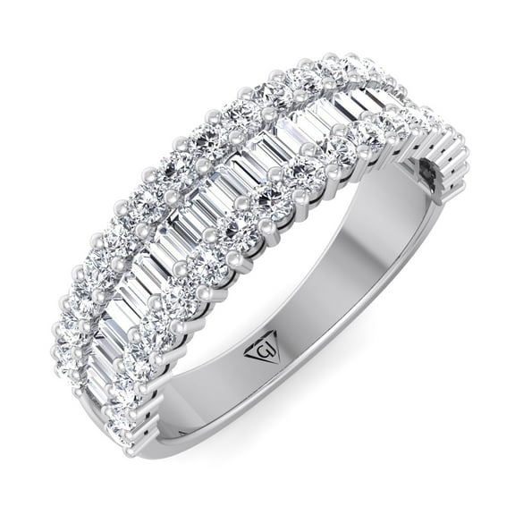 Naples - Round and Baguette Halfway Diamond Ring
