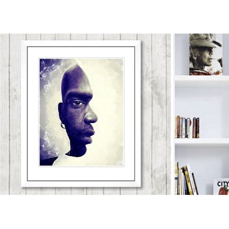 Poster Art Print Poster . An Optical Illusion of a Face. A Black Man. Trick Your Eyes and Brain. A Picture. A Painting Artwork Home Decor 240-UNFRAMED