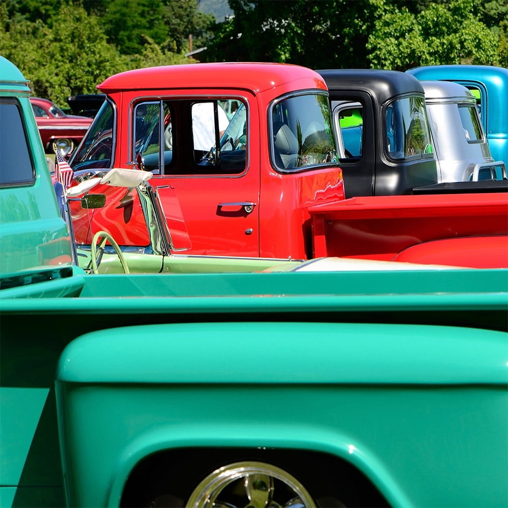 Vintage Trucks Photography-14"x14" Canvas Artwork - Multi-Color 14 x 14