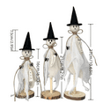 thumbnail image 2 of Wooden Ghost Halloween Decorations Indoor, Set of 3 Sizes Rustic Shelf Sitters with Fabric Ghost Figures, Halloween Table Home Decor for Tiered Tray, Mantel, Halloween Party Supplies, 2 of 12