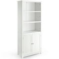 thumbnail image 2 of Costway Bookcase Shelving Storage Wooden Cabinet Unit with Adjustable Shelves and Bottom Doors White 29in x 14in x 72in HW61830, 2 of 10