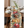 thumbnail image 2 of Table Runners 60 Inches Long Dress Scarves, Orange Pumpkin Fall Farmhouse Kitchen/Dining Table Runner, Small Coffee Tablerunners, Orange Plaid Thanksgiving Eucalyptus Leaves 13x60 Inch, 2 of 7