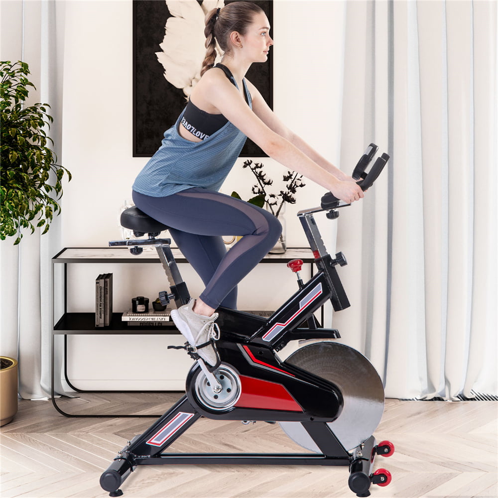 DuraB Indoor Cycling Bike Exercise Bike with Flywheel Spinning Fitness Bike for Home Cardio Workout Adjustable Seat and Handlebars