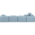 thumbnail image 3 of Meridian Furniture Cube Lt. Blue Vegan Leather 5-Pc. L-Shaped Modular Sectional, 3 of 11