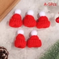 thumbnail image 1 of 5Pcs Red And White Mini Christmas Scarf Christmas Stripes Red Wine Bottle Knit Scarf Doll Cover Xmas Party Decoration Cover, 1 of 4
