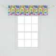 thumbnail image 2 of Ambesonne Dahlia Window Valance, Colorful Dandelion Petals, 42" x 12", Lime Green Azure Blue, 2 of 3