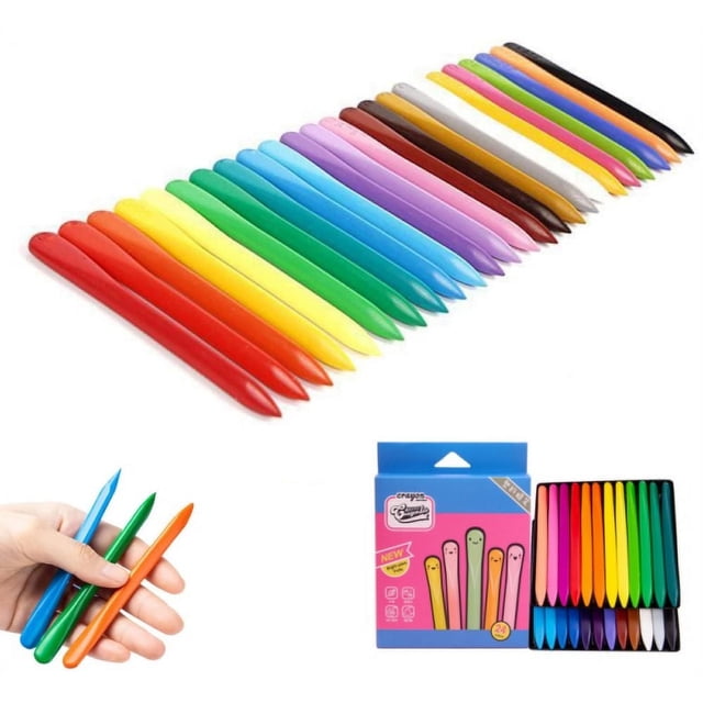 Organic Paint Drawing Set for Kids Painting Oil Triangle Colored Crayons 24 colors