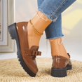thumbnail image 4 of Willtoo Women's Chunky Heel Loafers Fashion Metal Buckle Comfort Round Toe Anti-Slip Lug Sole Platform Slip On Loafers Casual Work Business Dress Shoes, 4 of 5