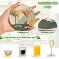 thumbnail image 2 of Yayeee 6 PCS Drink Coasters with Holder Set Woven Absorbent Round Tabletop Hot Pad, Mid Century Orange Juice, 2 of 7