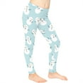 thumbnail image 3 of COEQINE Snowman Blue Girls Sport Leggings Casual Buttery Soft Athletic Pants Stretchy High Waist Christmas Cute Yoga Pants, for 6-7 Years Kids Girls, 3 of 7