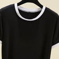 thumbnail image 4 of Annhoo Pajama Tops for Women Spring Summer Block Color Crewneck Loose Short Sleeve Shirts Soft Comfy Clothes, 4 of 5