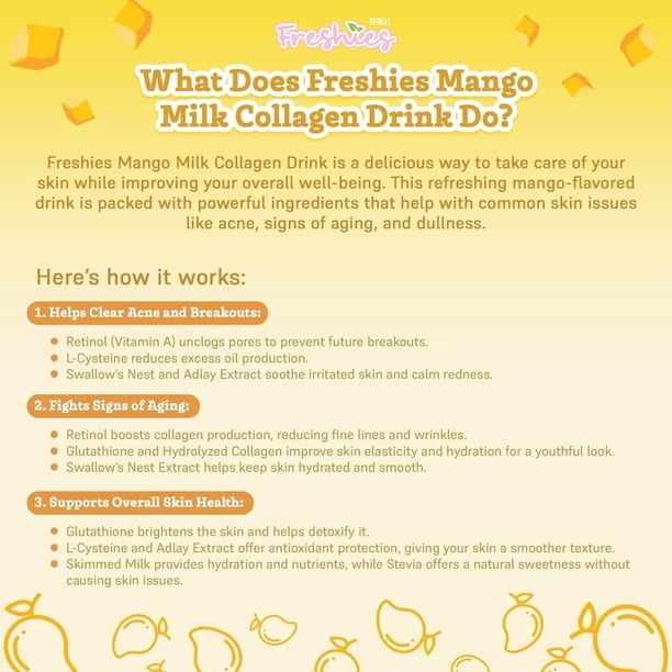 Freshies MANGO Milk Drink by Juju Glow, 10 Sachets - Walmart Business  Supplies