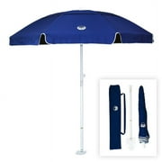 dig-git Beach Umbrella Navy Blue Vented Beach Umbrella with Shovel anchor
