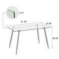 thumbnail image 3 of Tcbosik Glass Dining Table for 4-6 Person, 51" Rectangular Kitchen Table with Metal Legs, Modern Writing Desk for Living Room, Study Room, Silver, 3 of 9