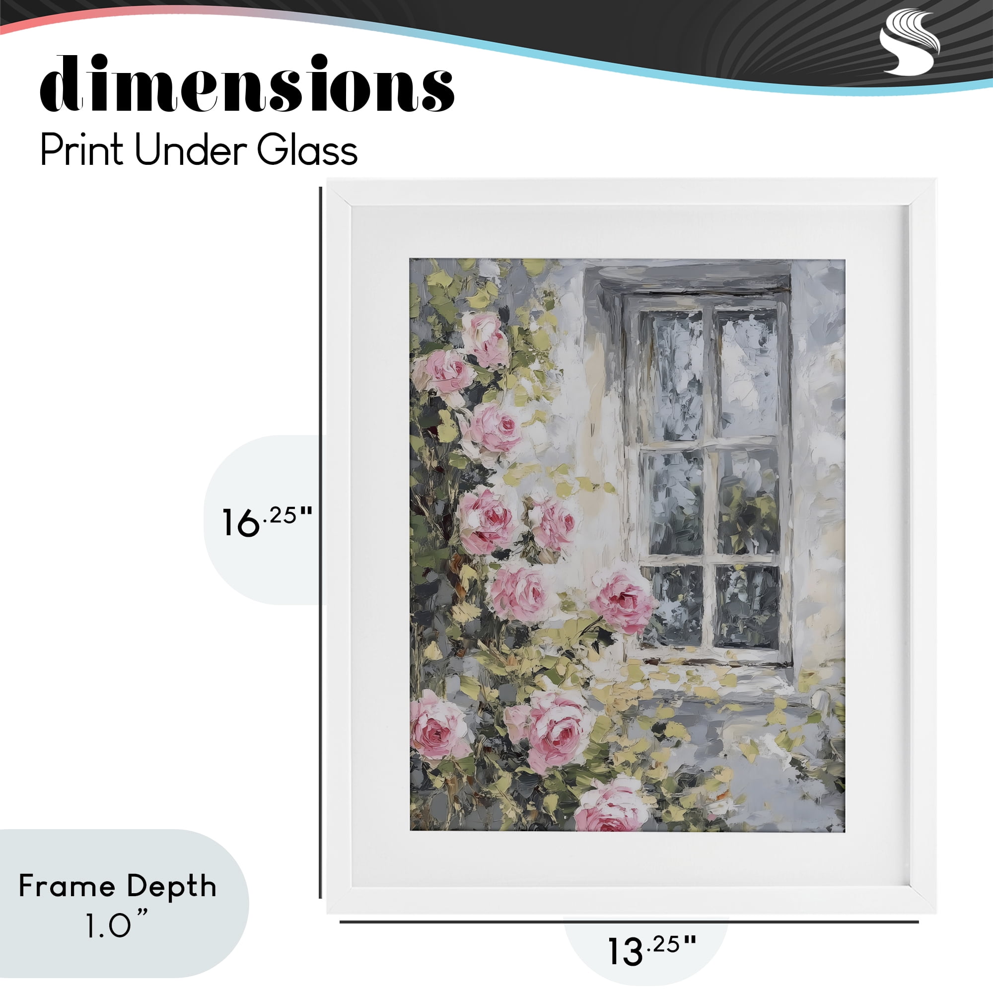 Stupell Industries View Of Roses Cottage Window White Framed Print Under Glass, design by LSR Design Studio