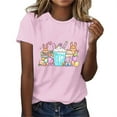thumbnail image 2 of Blusas de Manga Corta para las Mujeres Divertida Impresión Cuello Redondo Camiseta Vintage, Blusas de Primavera para las Mujeres, 2 of 4