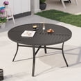 "Sophia & William 42"" Round Garden Patio Table, Metal Outdoor Dining ...