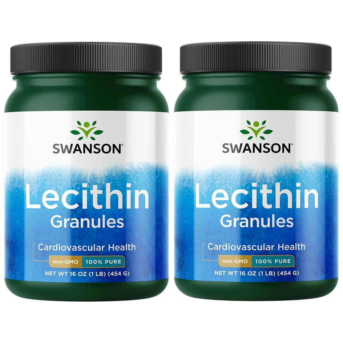 Swanson Lecithin Granules NonGmo 100 Pure 16 oz Granules 2 Pack
