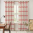 thumbnail image 5 of Kitchen Curtains 84 Inch Length 2 Panels, Yellow Buffalo Plaid Grommets Window Treatment Curtain, Red Lines Grid Pattern Vintage Thermal Curtains Drapes for Living Room/Bathroom, 5 of 9