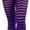 Black/Purple, variant on ToBeInStyle Women's Nylon Horizontal Striped Opaque Tights - Black/White - One Size