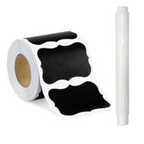 AFQH Chalkboard Labels, 150 Pcs Black Reusable Waterproof Labels Stickers with 1 White Chalk Markers, Kitchen Pantry Sticker Labels for Containers, Mason Jars, Condiments, Food Storage